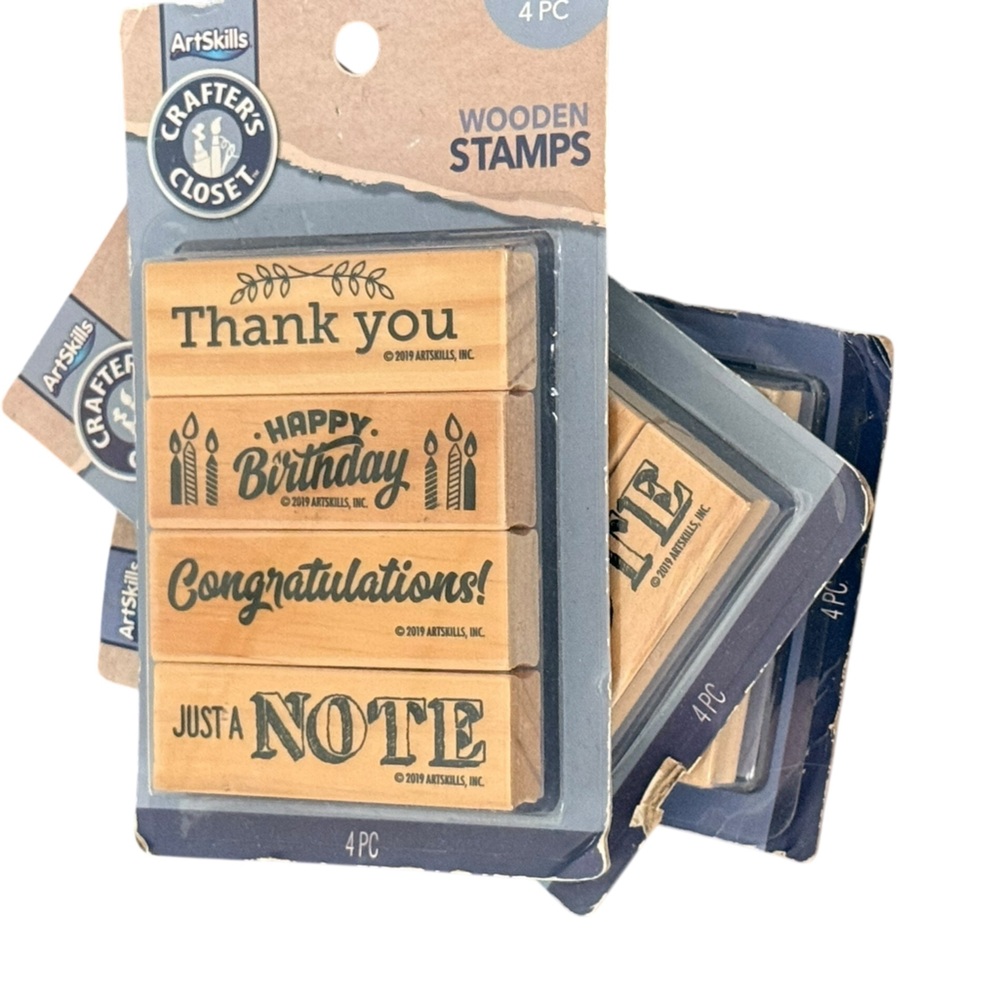 ArtSkills 4 Piece Wooden Stamps Set - Picture 2 of 3